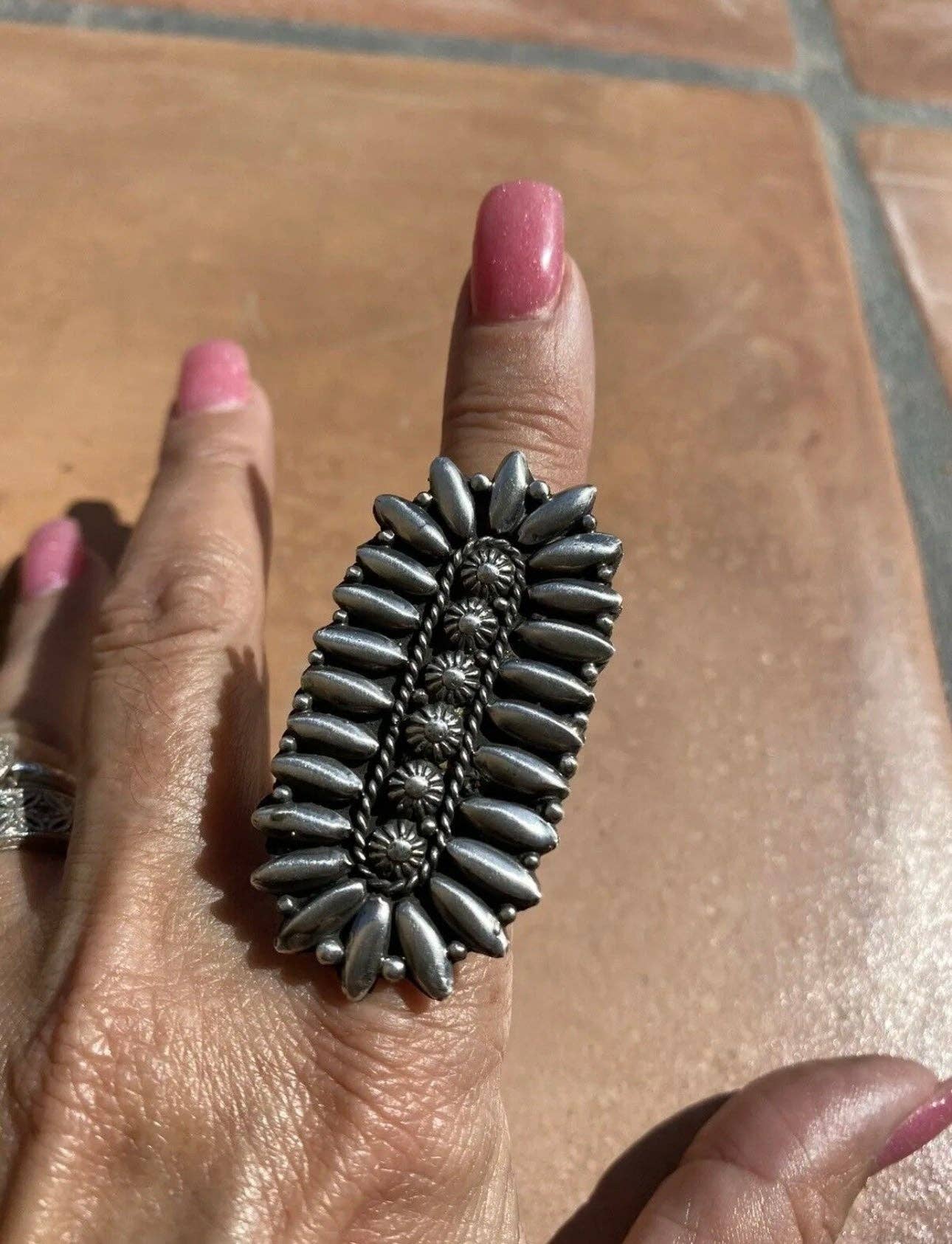 Navajo Sterling Silver Hand Stamped Ring