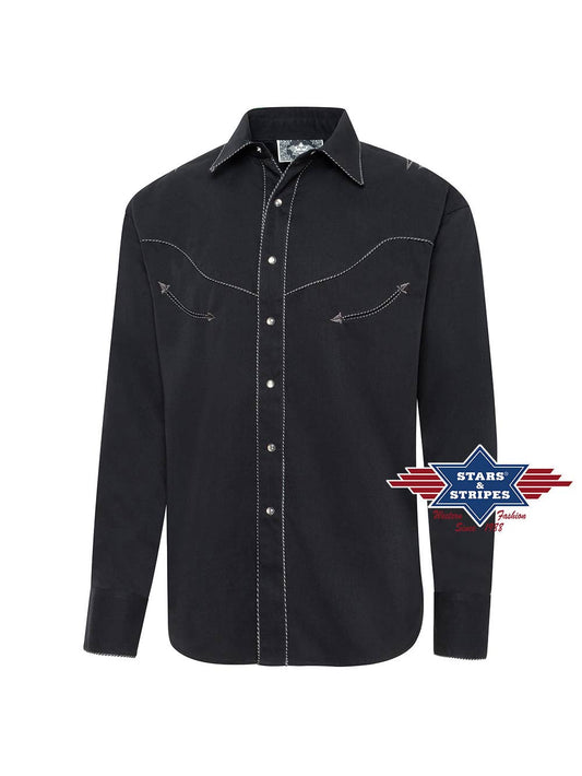 Black Embroidered Eagle Shirt