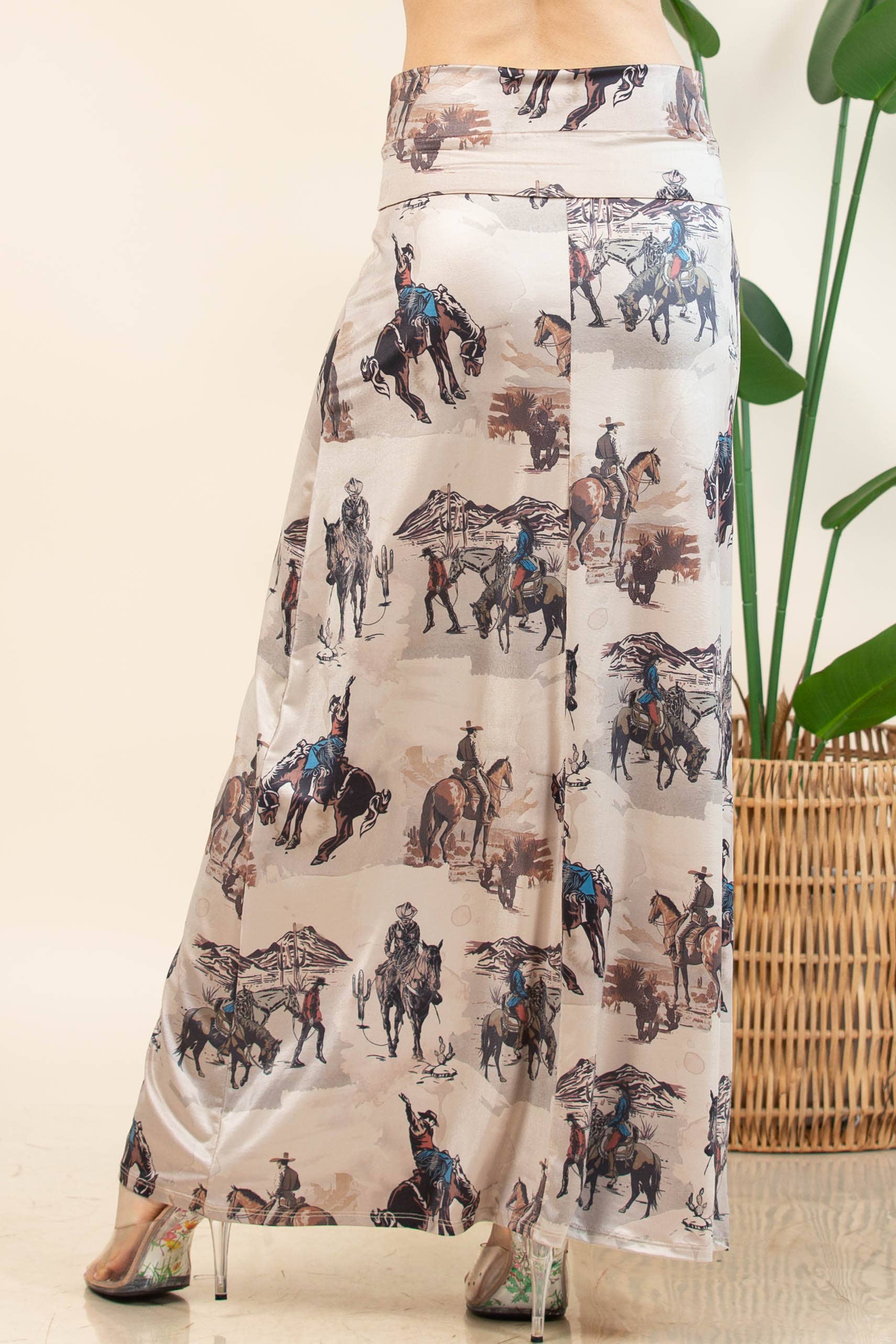 Cowboy Print Maxi Skirt