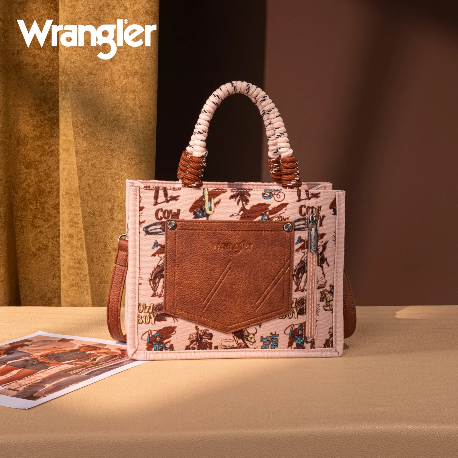Wrangler Cowboy Print Tote - Pink