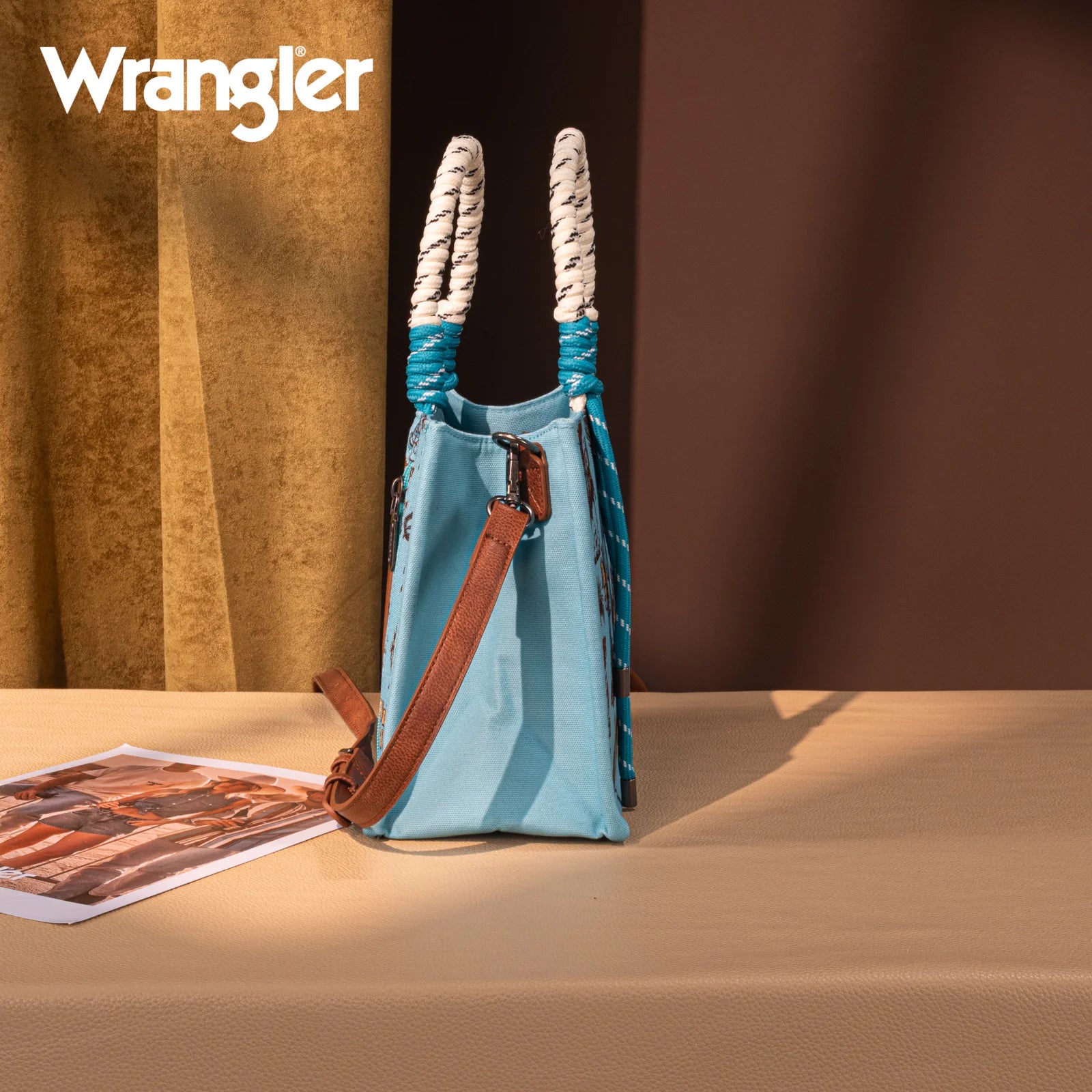 Wrangler Cowboy Print Tote - Turquoise