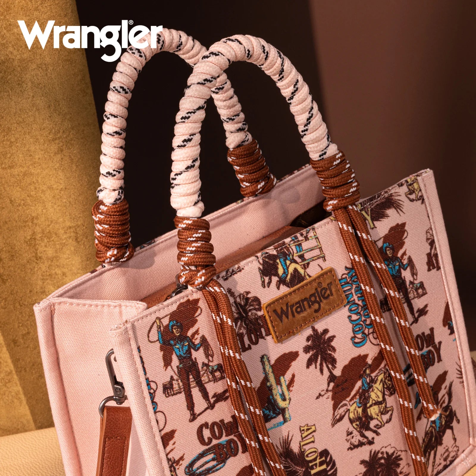 Wrangler Cowboy Print Tote - Pink