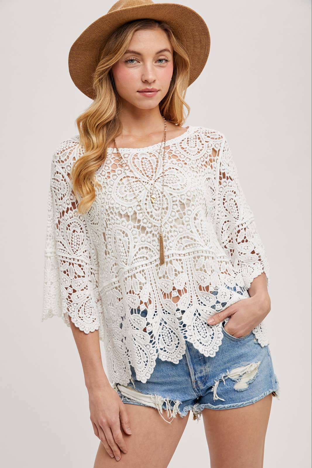 Crochet Lace Top - White