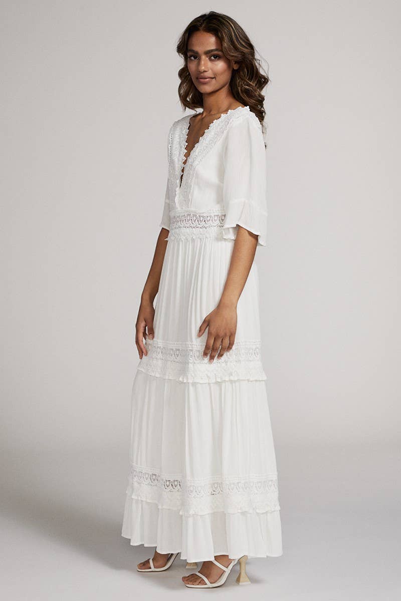 Lace Trimmed Maxi Dress