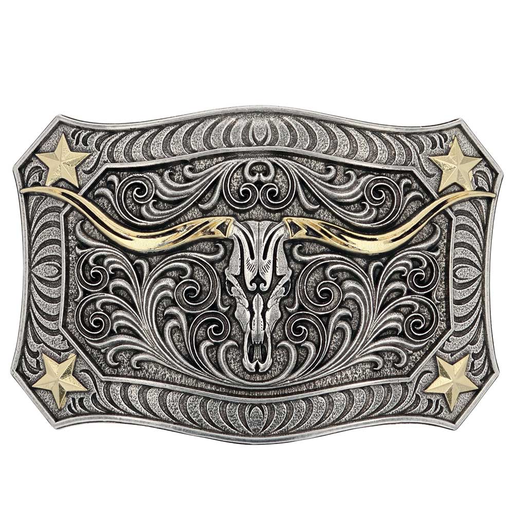Longhorn Crest Filigree Buckle