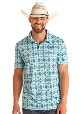 Aqua Aztec Polo