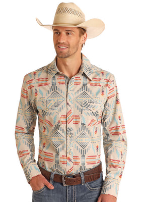 Aztec Long Sleeve Snap Shirt