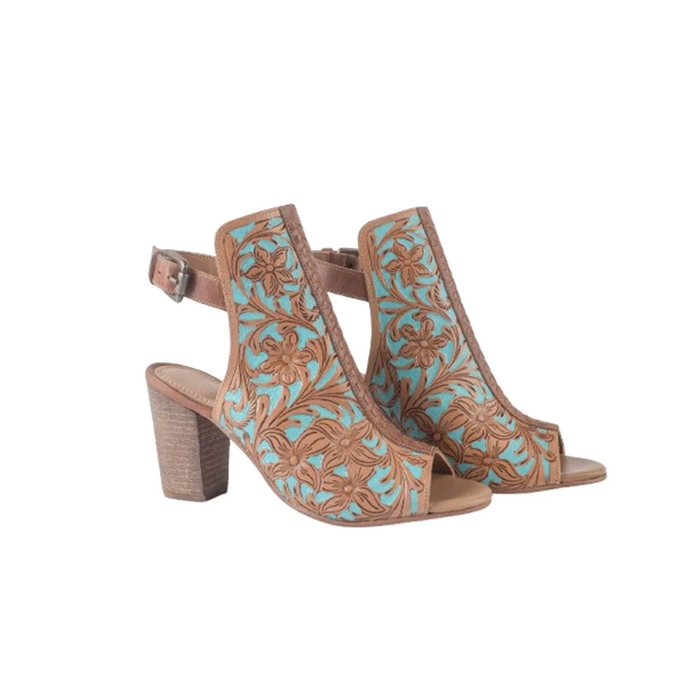 Turquoise Western Sandal