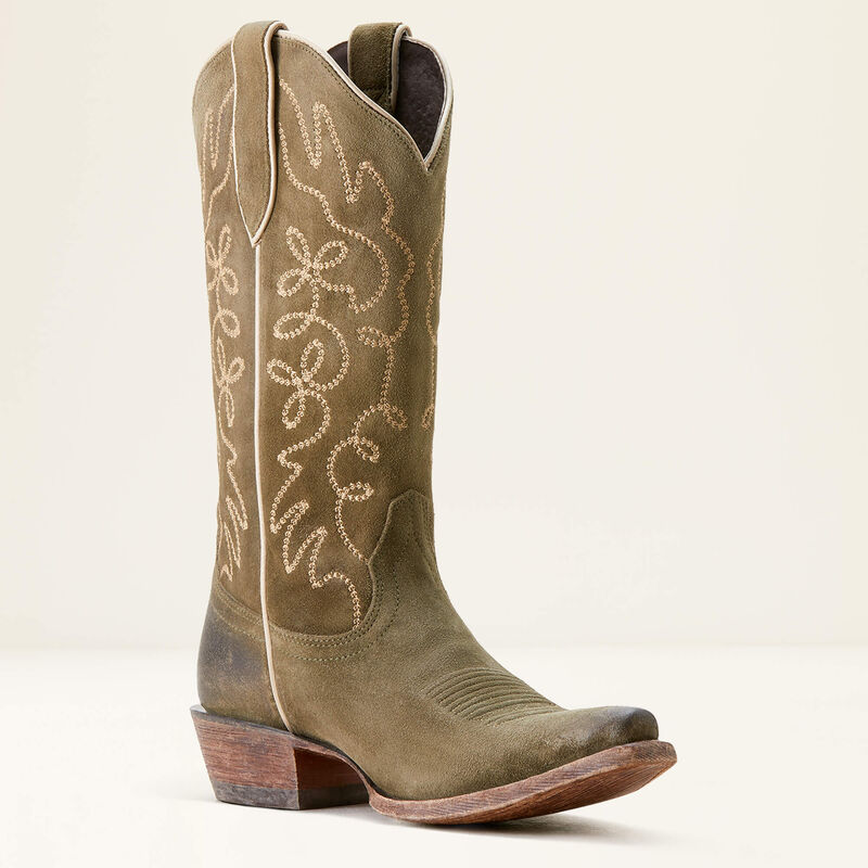 Jukebox Western Boot - Soft Olive Suede