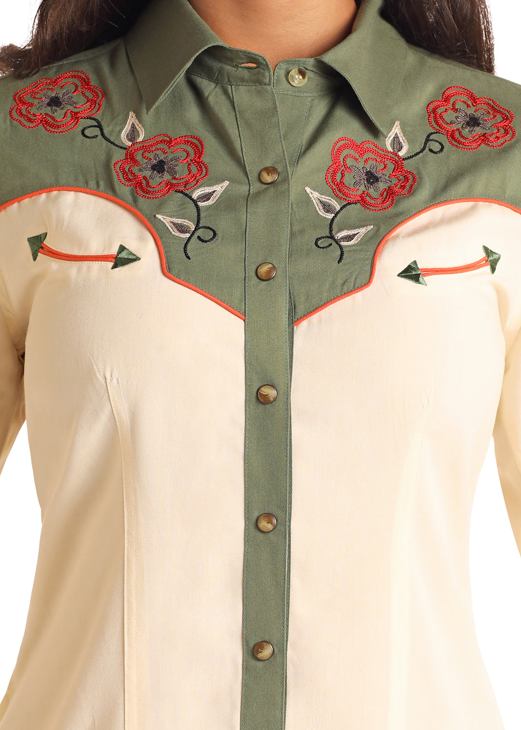 Retro Floral Embroidered Shirt Dress