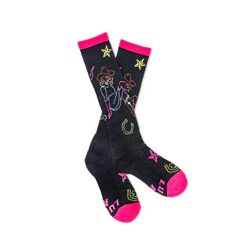 Lucky Chuck Neon Cowgirl Performance Socks