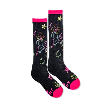 Lucky Chuck Neon Cowgirl Performance Socks