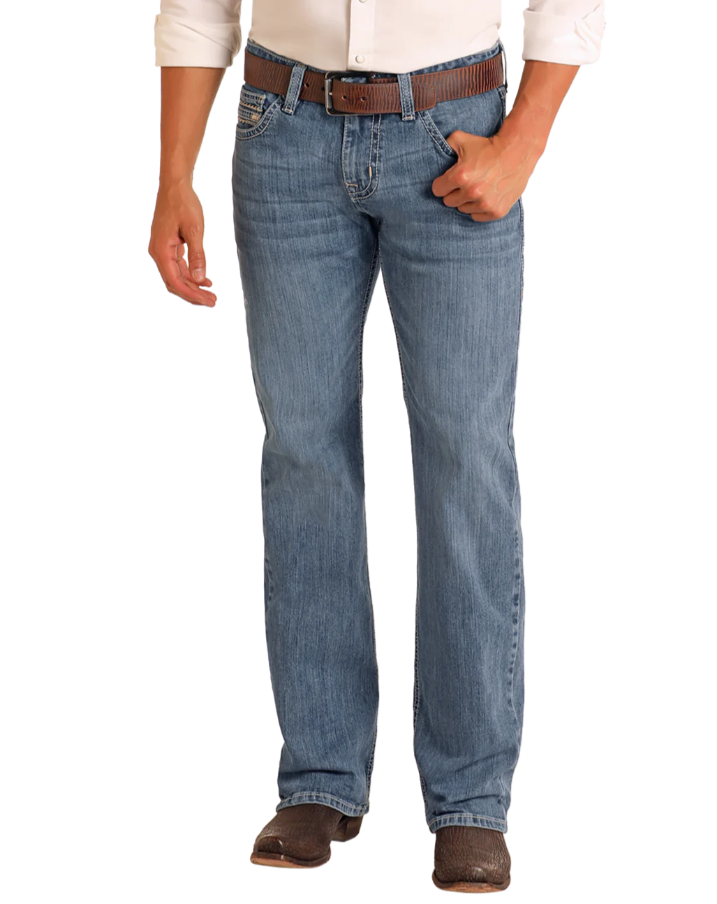 Regular Fit Two-Tone Stackable Bootcut Jeans