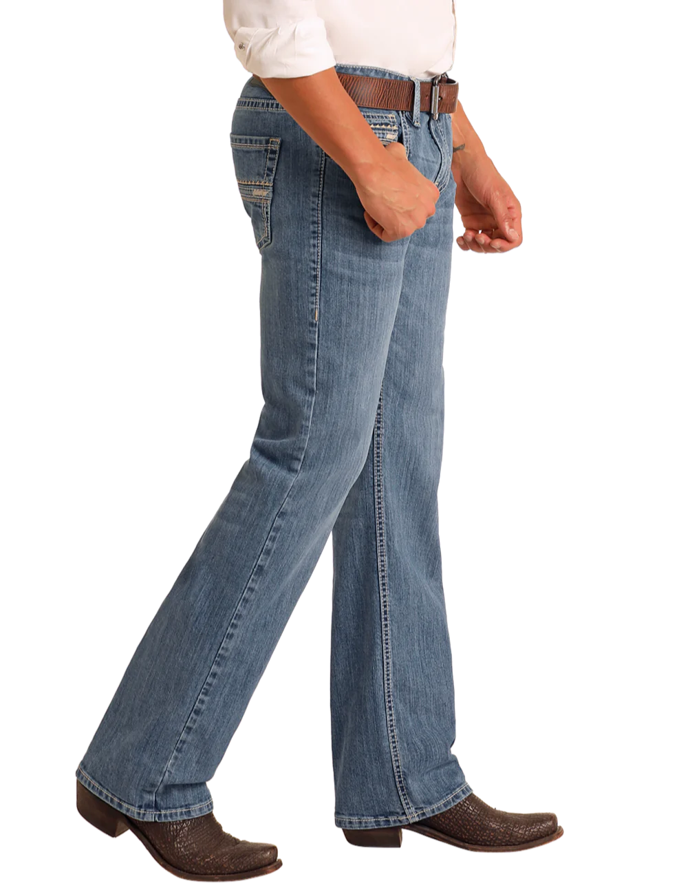 Regular Fit Two-Tone Stackable Bootcut Jeans