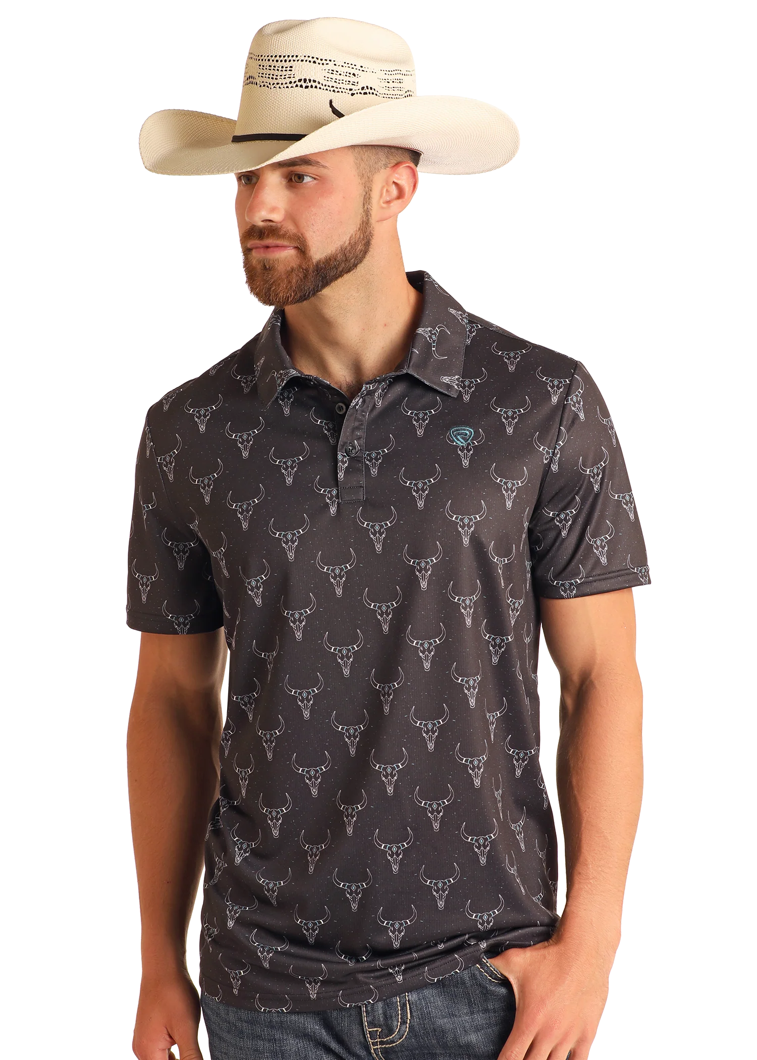 Longhorn Printed Polo