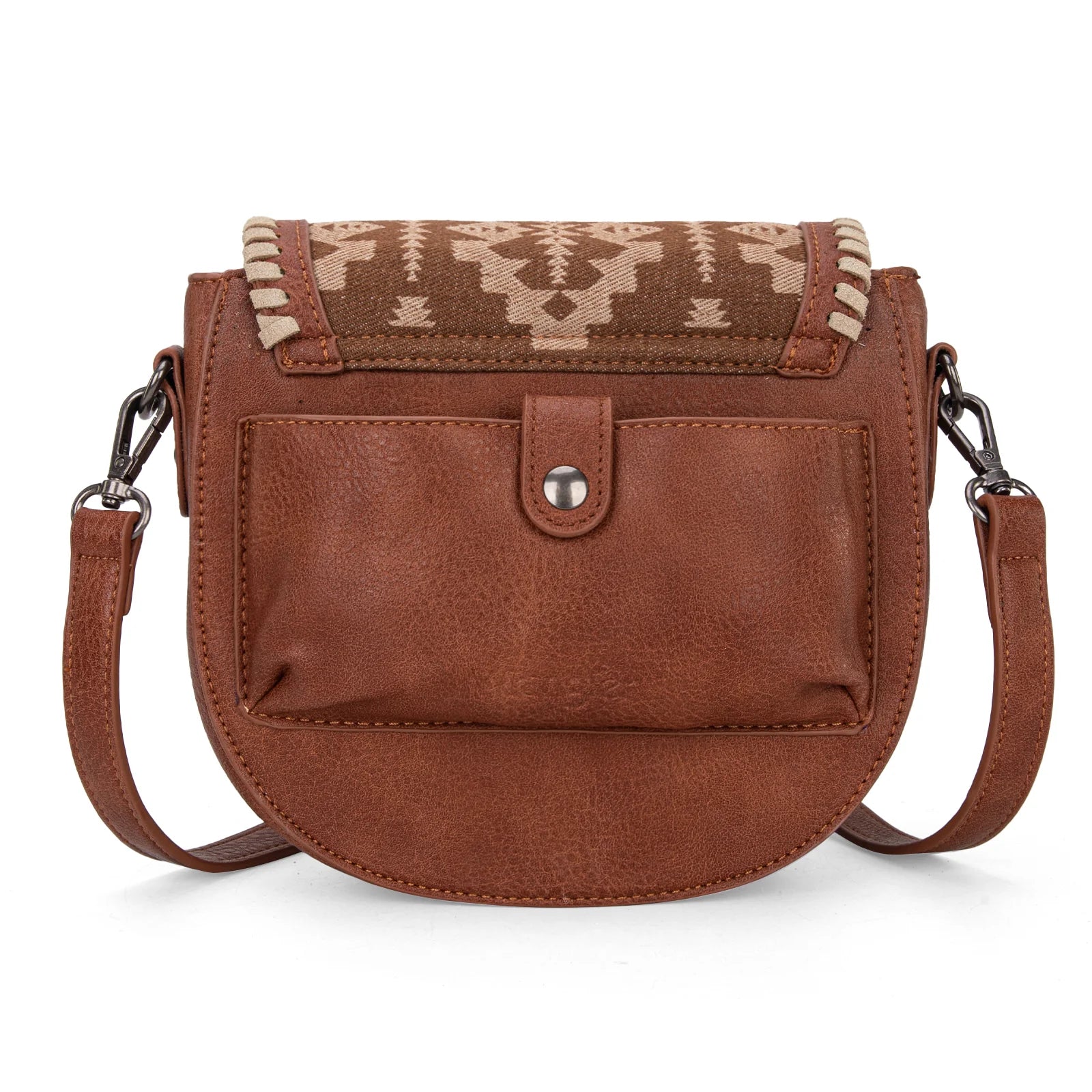 Southwestern Print Saddle Bag - Brown