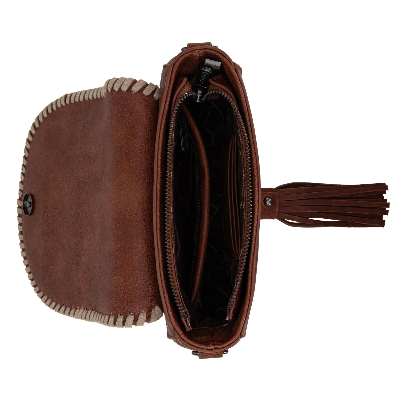 Southwestern Print Saddle Bag - Brown