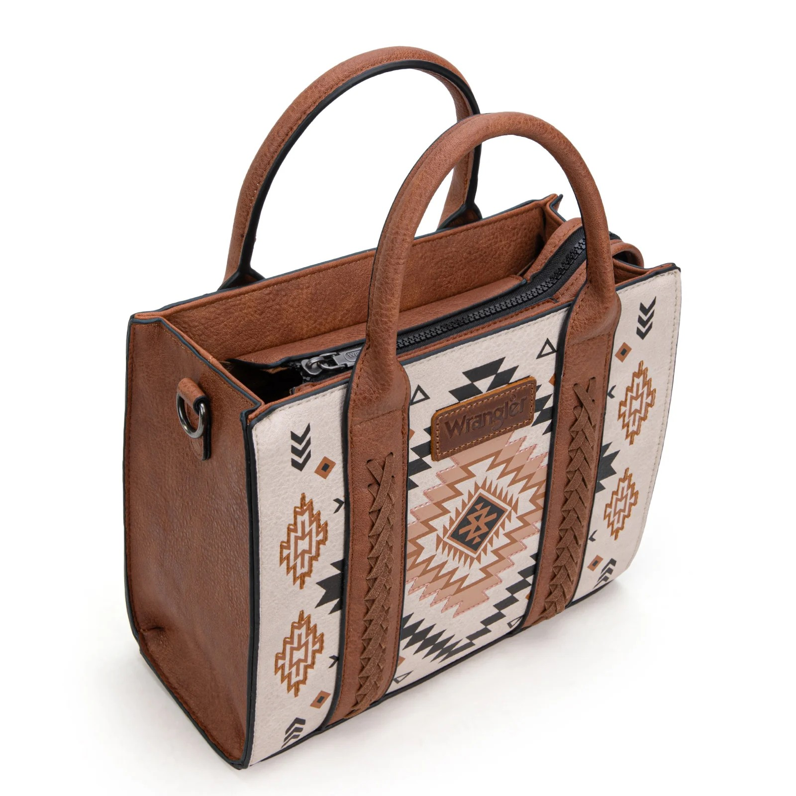 Aztec Pattern Tote - Tan