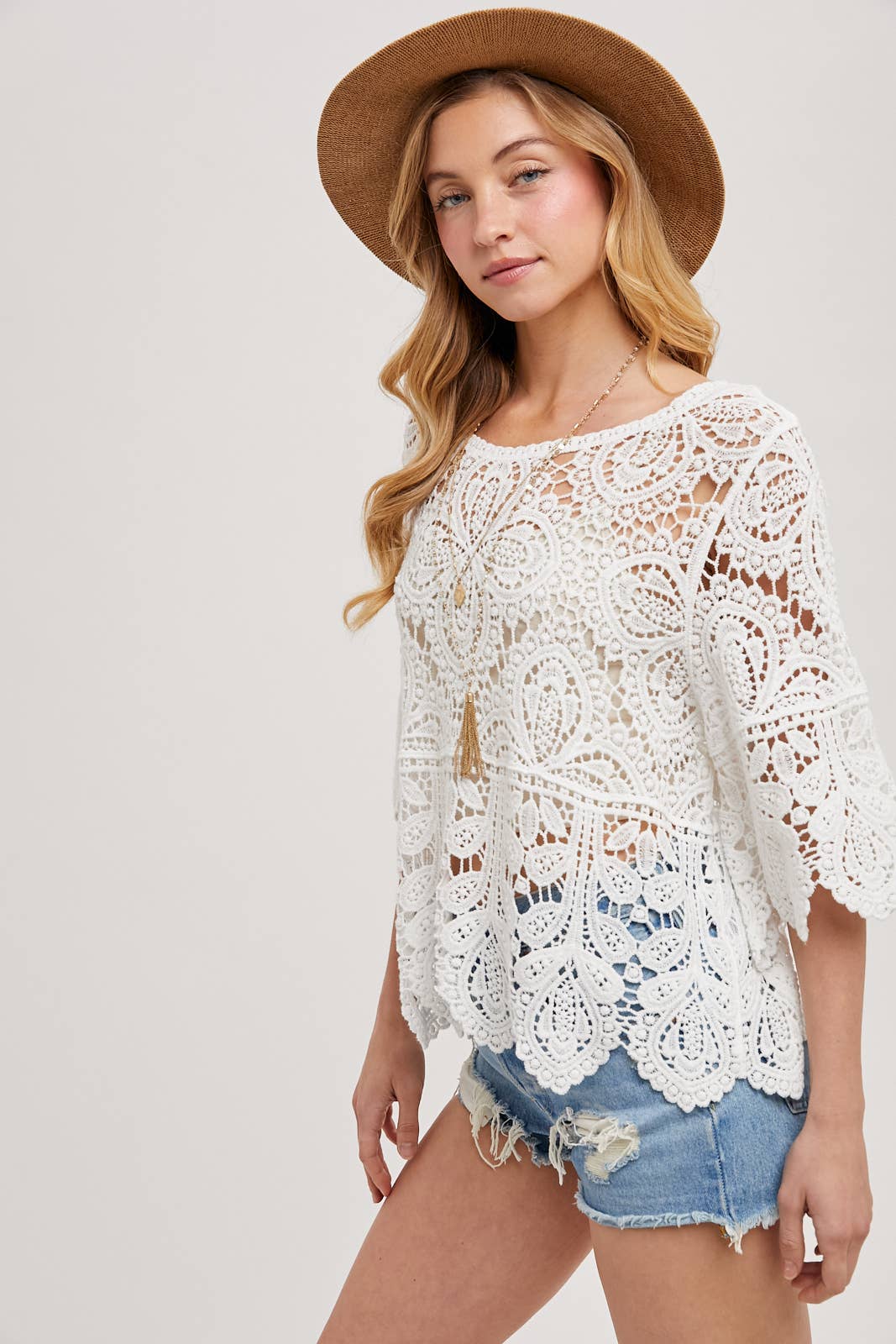 Crochet Lace Top - White