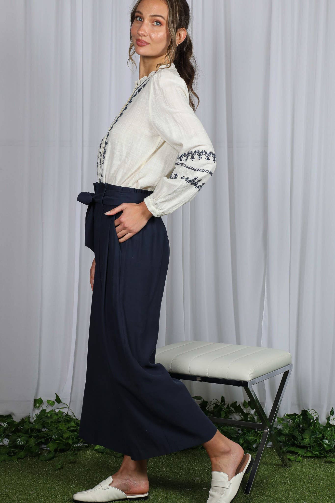 Ruffle Neck Top