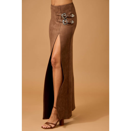 Buckle Maxi Skirt