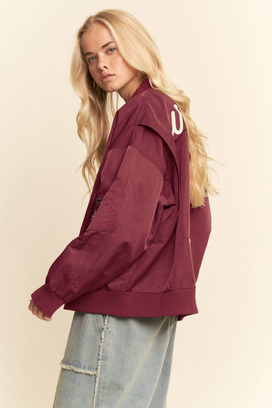 Crimson Sky Bomber Jacket