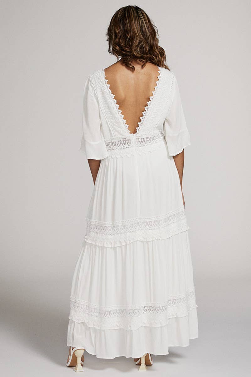 Lace Trimmed Maxi Dress