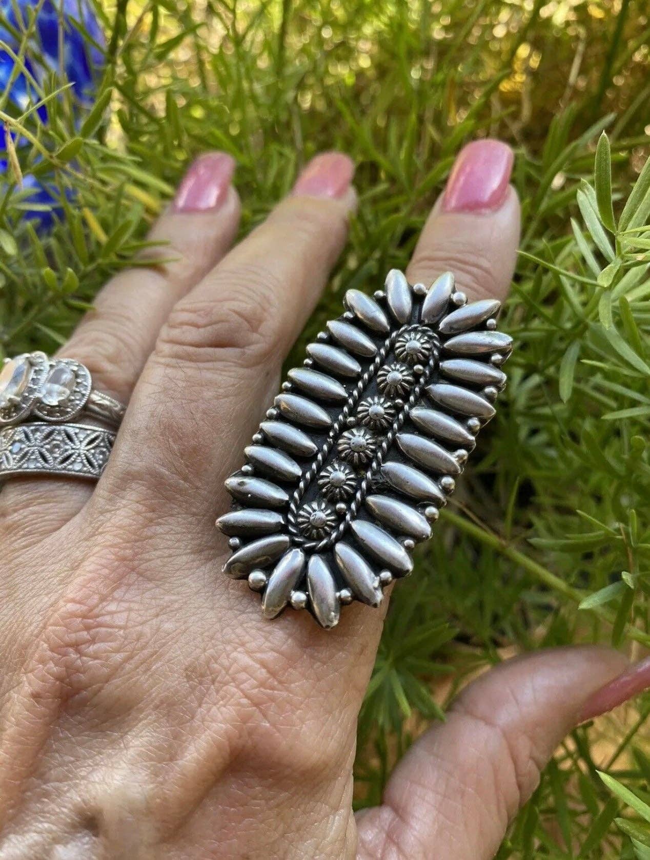 Navajo Sterling Silver Hand Stamped Ring