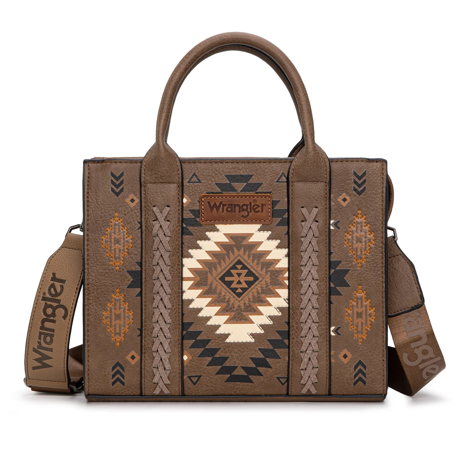 Aztec Pattern Tote - Soft Khaki