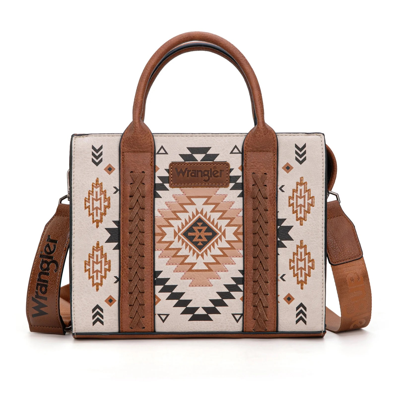 Aztec Pattern Tote - Tan