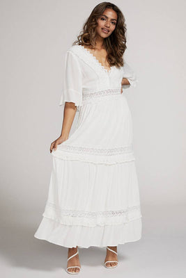 Lace Trimmed Maxi Dress