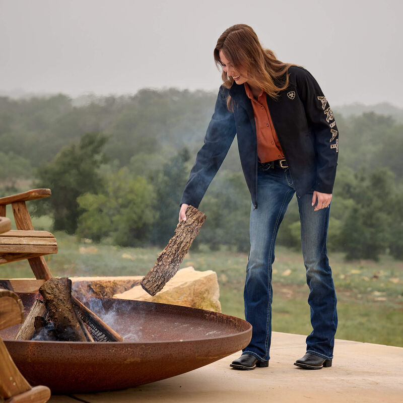 Mid Rise Entwined Boot Cut Jean