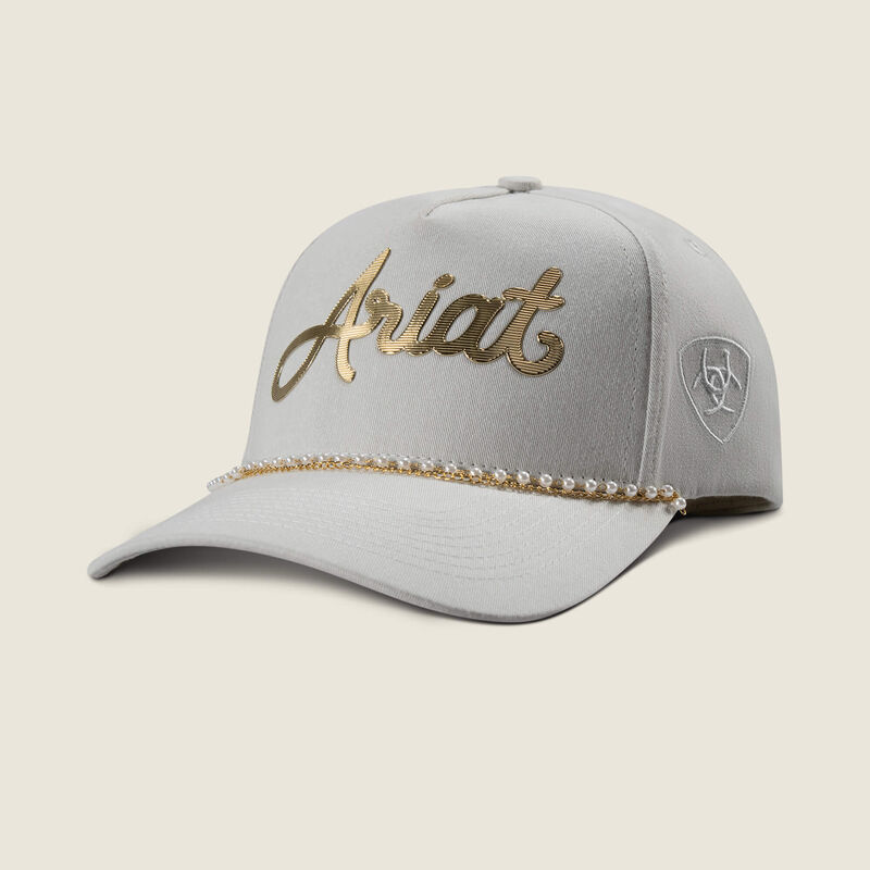 Script with Pearl Rope Brim Cap