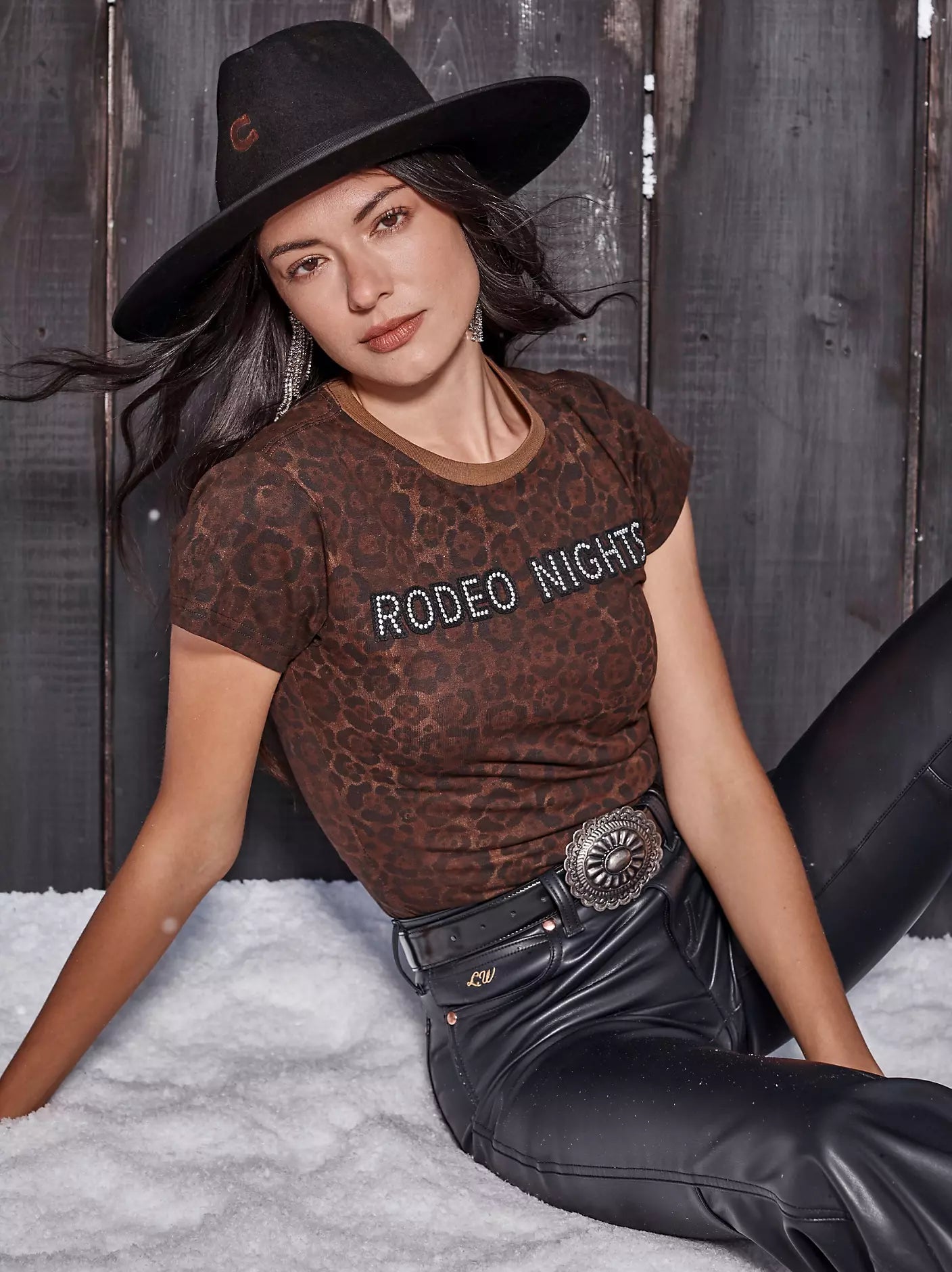 Wrangler x Lainey Wilson Leopard Rodeo Nights Tee