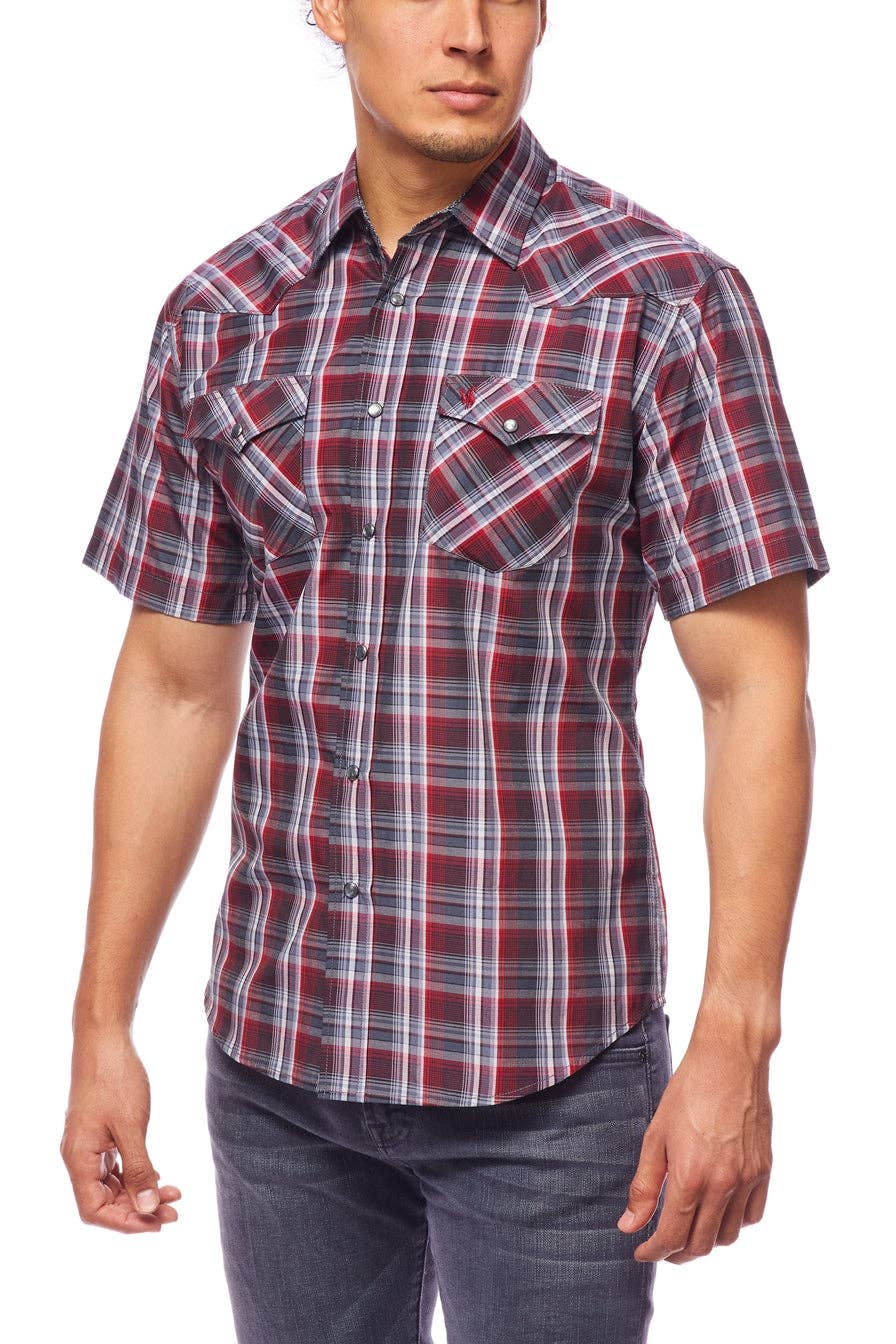 Berry Plaid Western Shirt