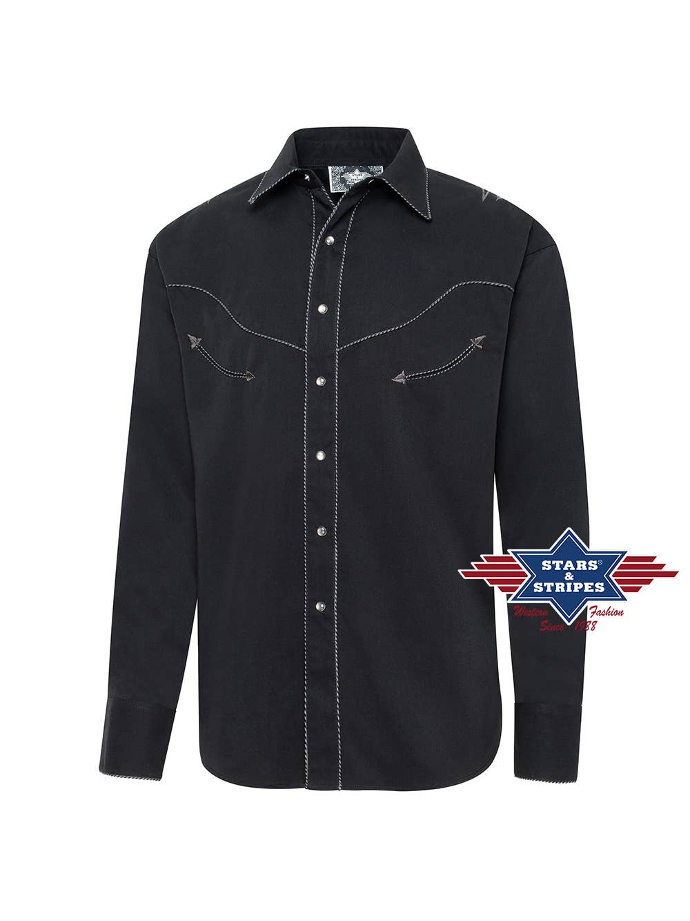 Black Embroidered Eagle Shirt