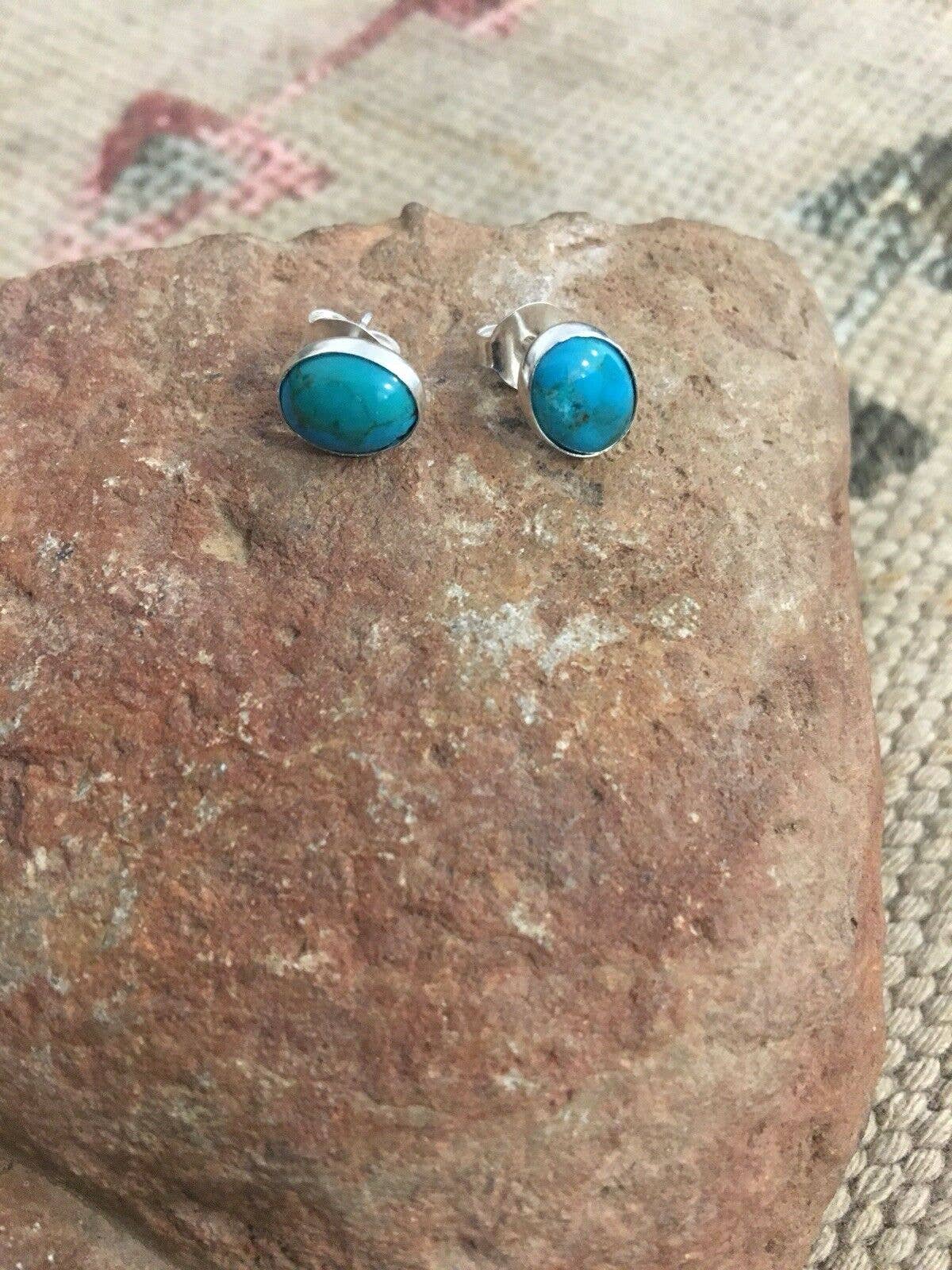 Navajo Turquoise & Sterling Silver Studs