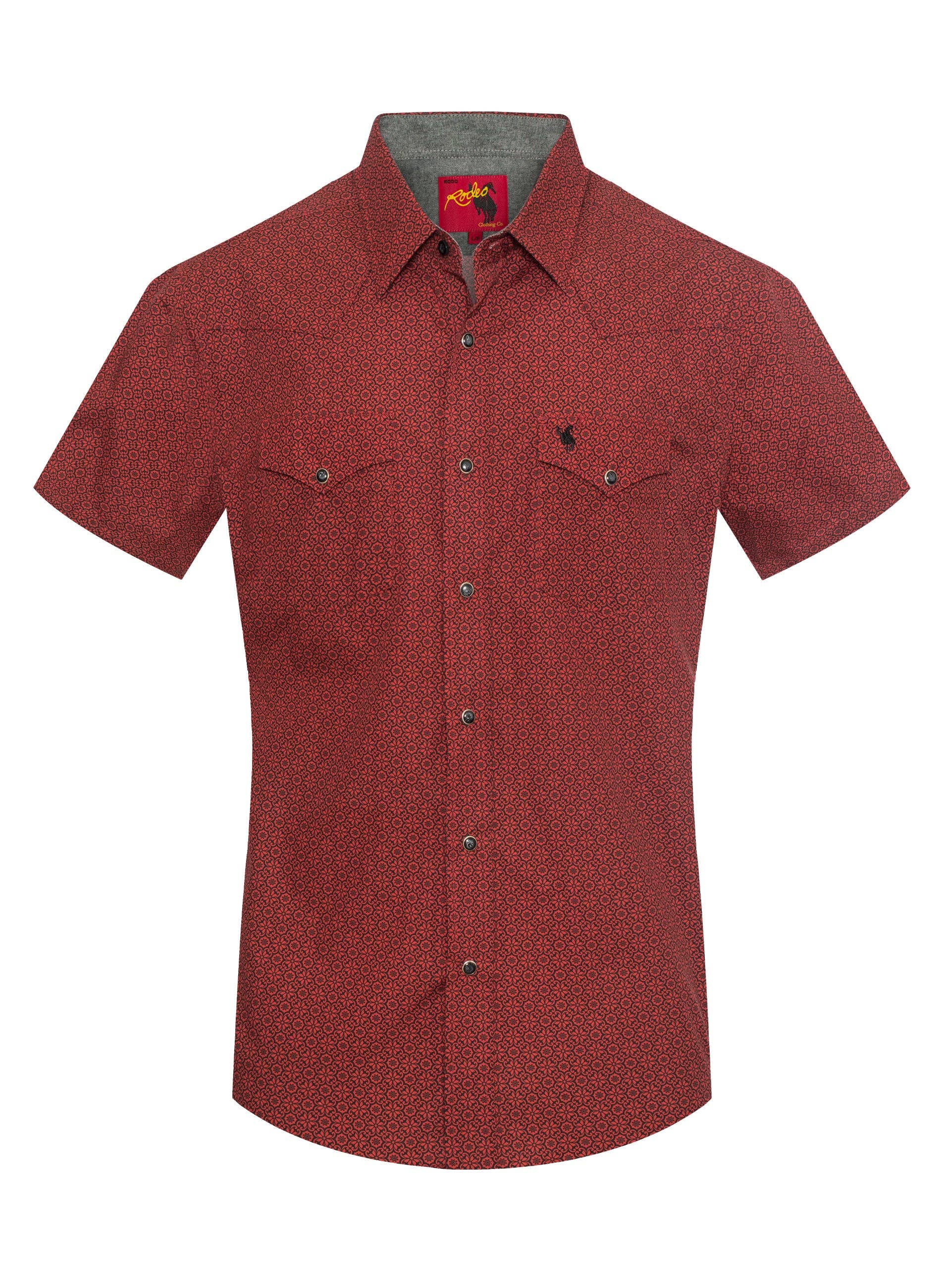 Men's Rust Pearl Snap Western Shirt