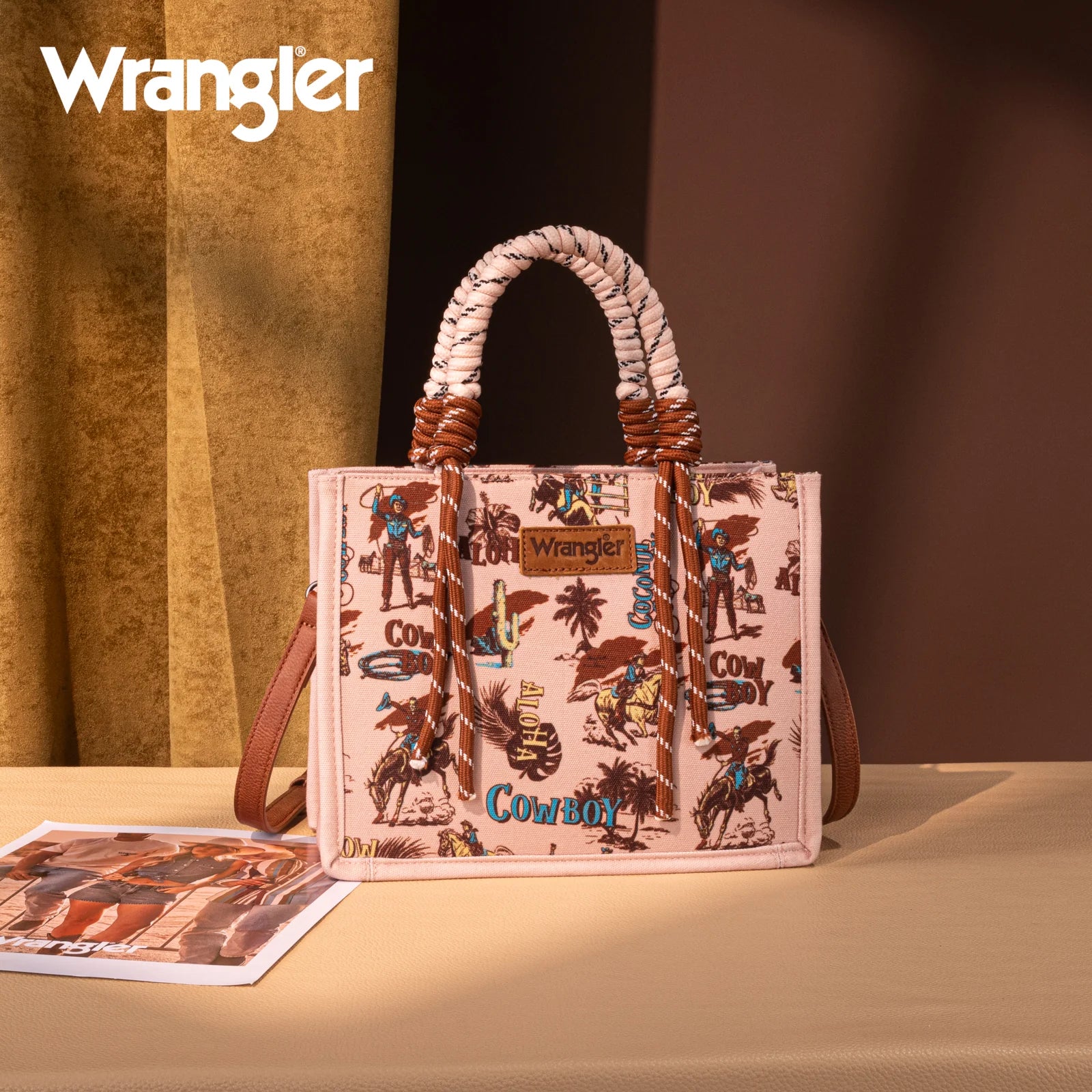 Wrangler Cowboy Print Tote - Pink