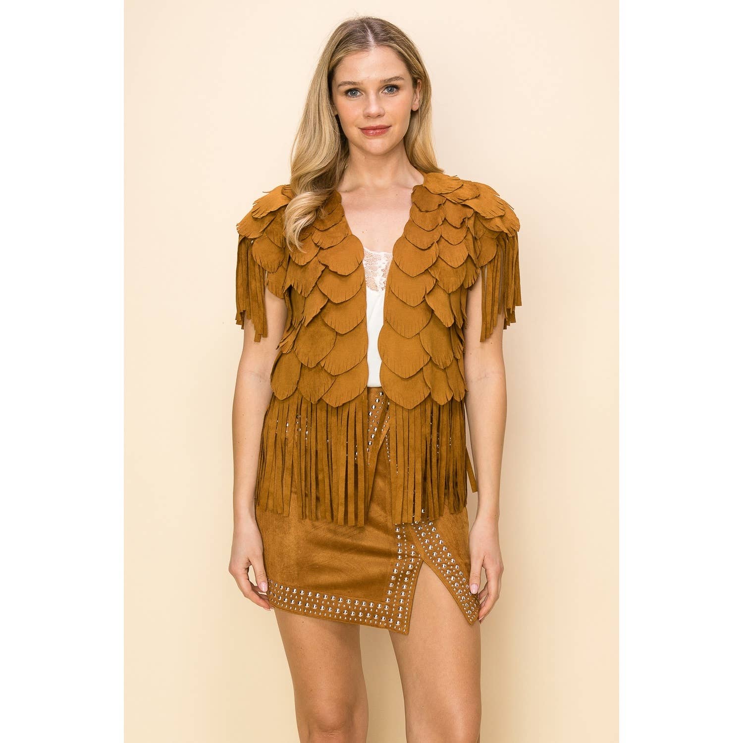 Suede Feather Cut Vest