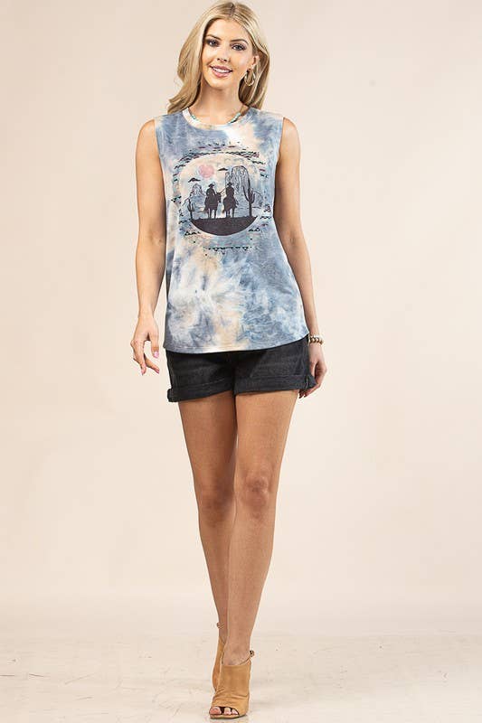 Cowboy Graphic Sleeveless Tee