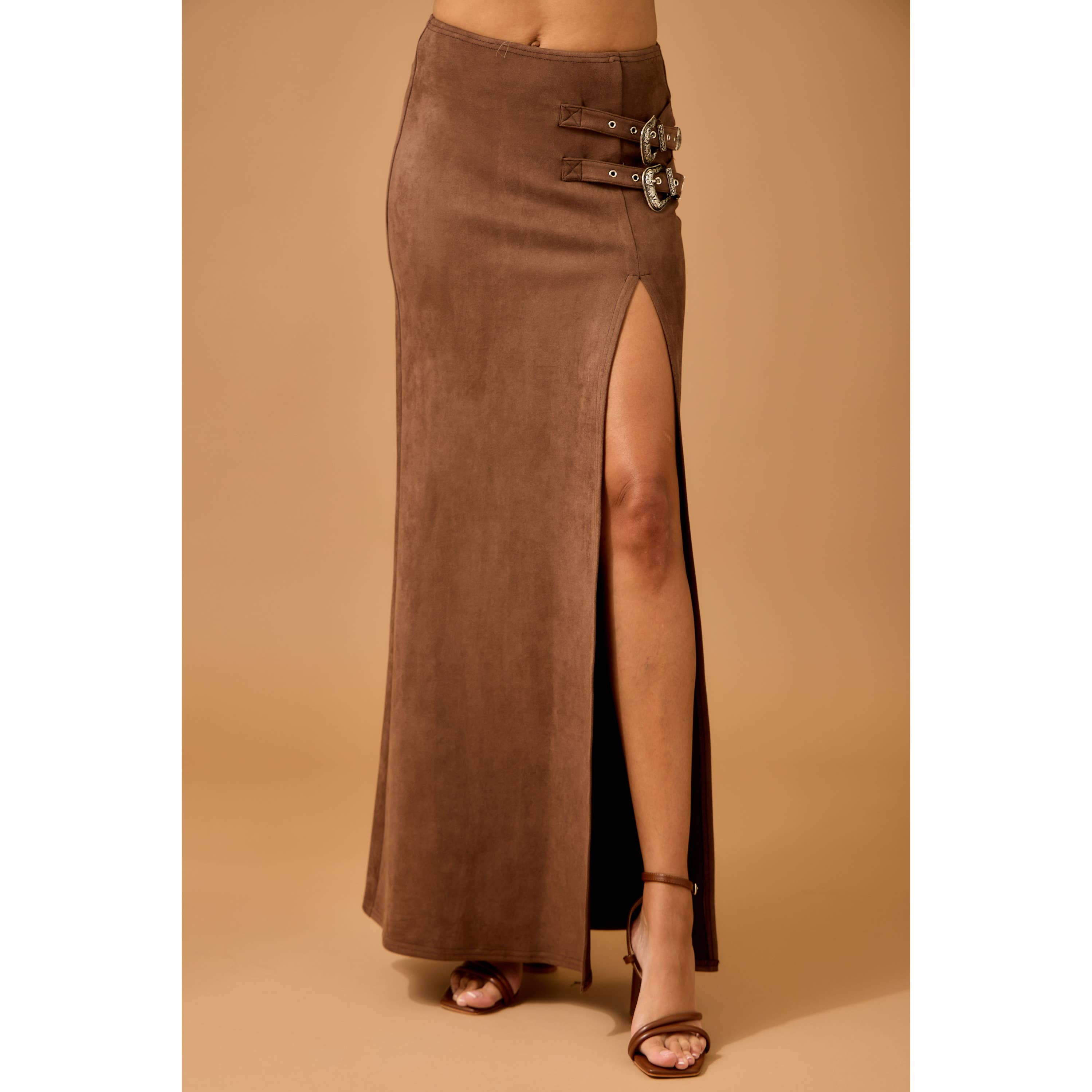 Buckle Maxi Skirt