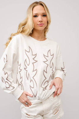 Boot Stitch Sweatshirt - Ivory