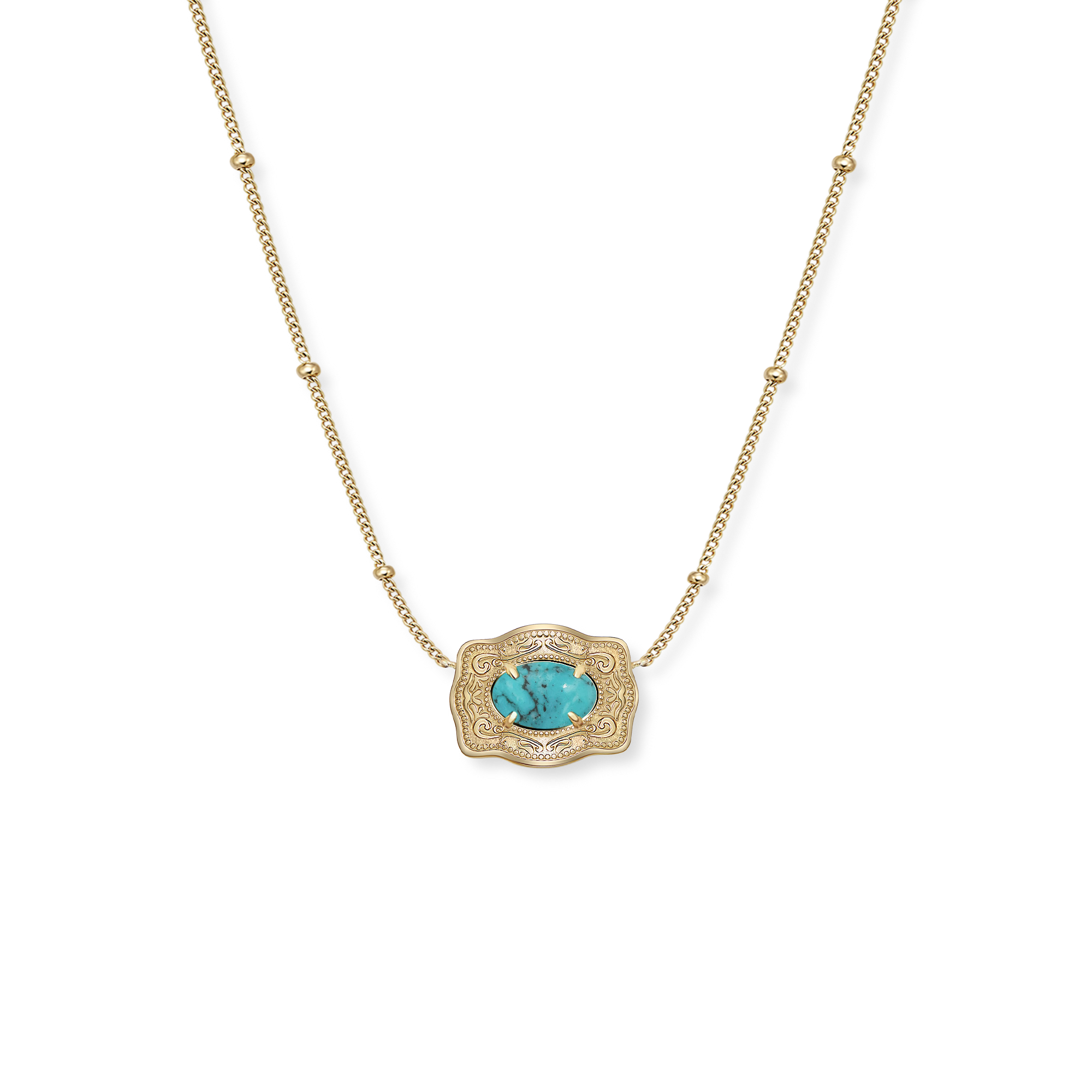 Ultra Mini Belt Buckle Necklace (Oasis) - Gold