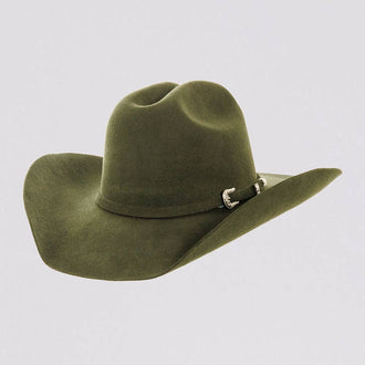 100% Wool Felt Cattleman Cowboy Hat - Olive