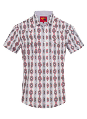 Men's Aztec Print Western Snap Shirt
