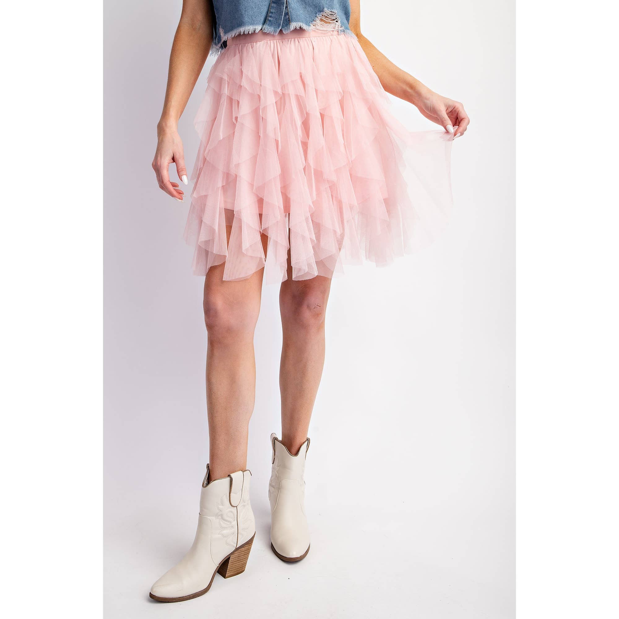 Cascading Tulle Mini Skirt