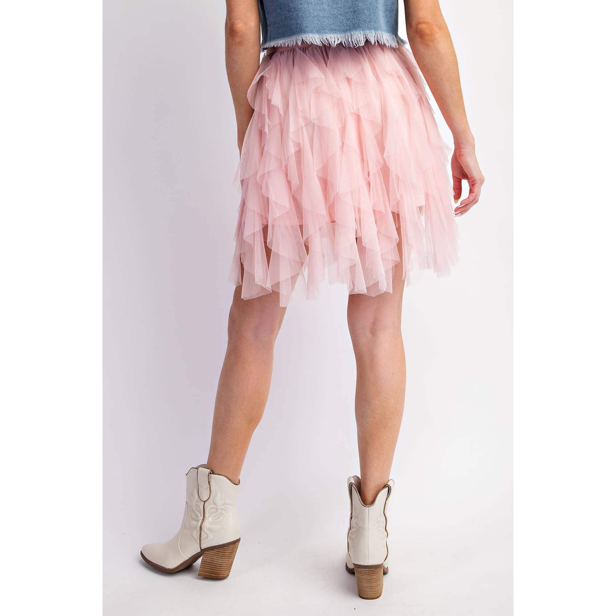 Cascading Tulle Mini Skirt