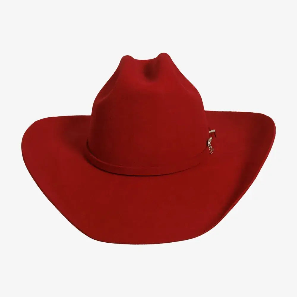 100% Wool Felt Cattleman Cowboy Hat - Red