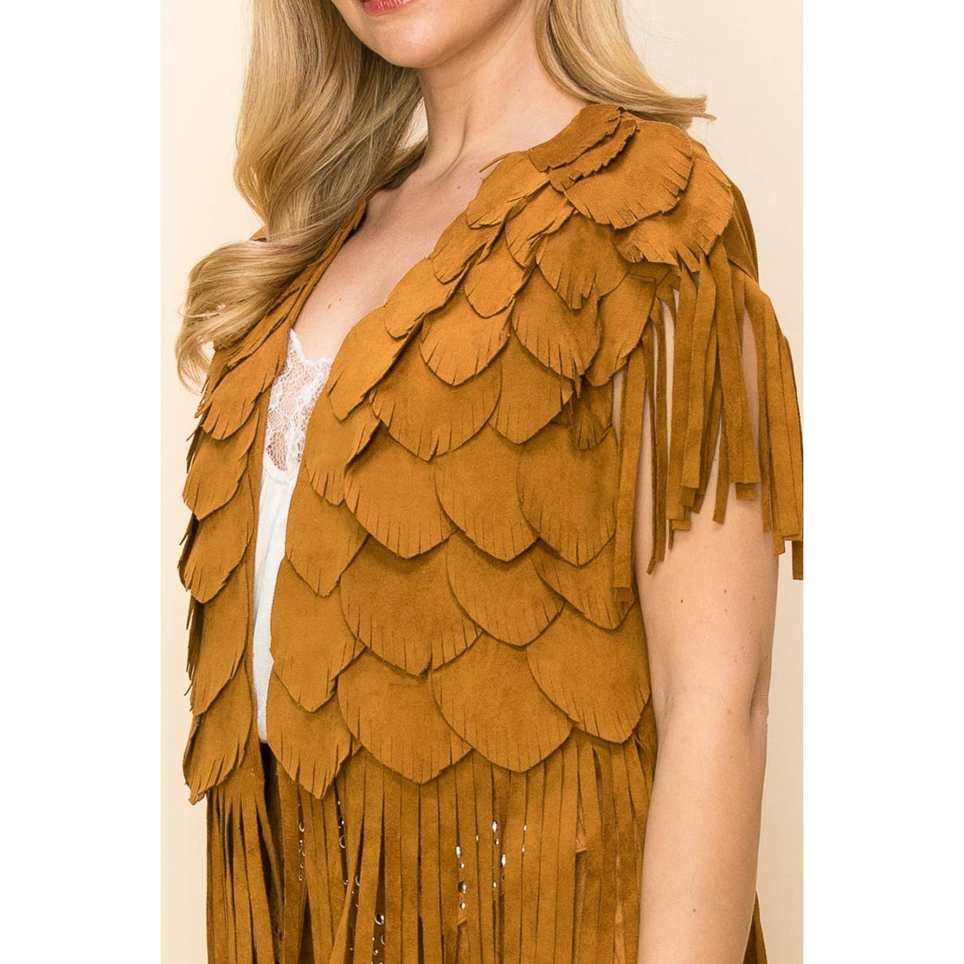 Suede Feather Cut Vest